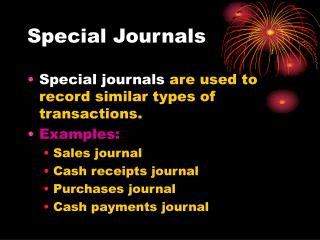 Special Journals