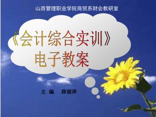 《 会计综合实训 》 电子教案