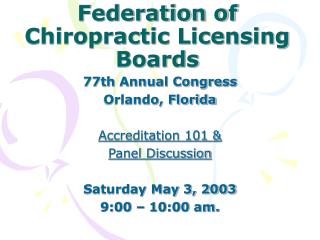 Federation of Chiropractic Licensing Boards