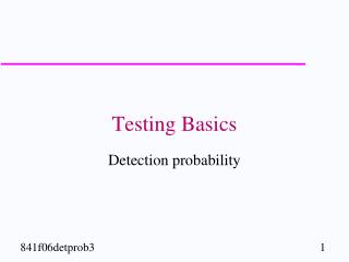 Testing Basics