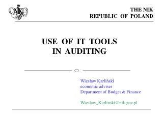 USE OF IT TOOLS IN AUDITING