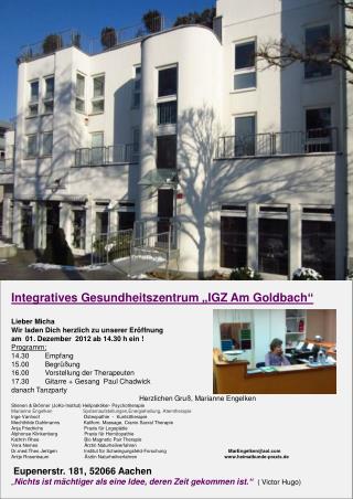 Integratives Gesundheitszentrum „IGZ Am Goldbach“ Lieber Micha