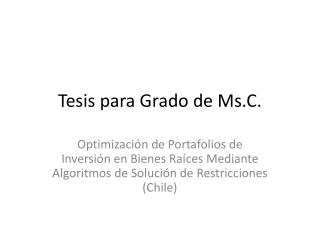 Tesis para Grado de Ms.C.