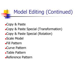 Model Editing (Continued)