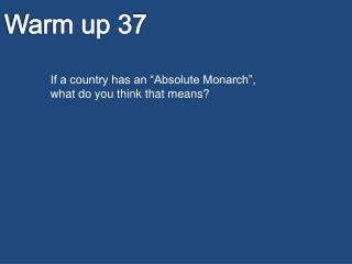 Warm up 37