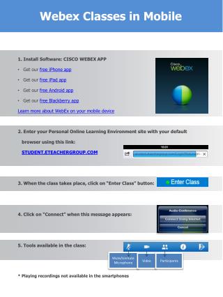 Webex Classes in Mobile