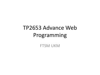 TP2653 Advance Web Programming