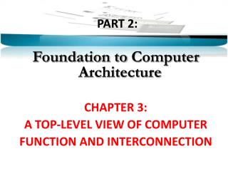 PART 2: Foundation to Computer Architecture CHAPTER 3: A TOP-LEVEL VIEW OF COMPUTER