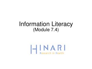 Information Literacy (Module 7.4)