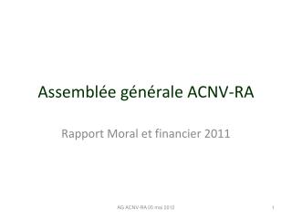 Assemblée générale ACNV-RA