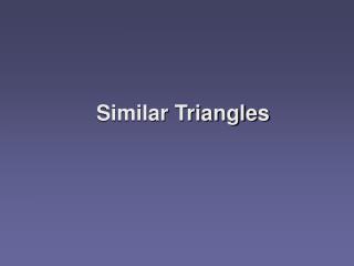 Similar Triangles