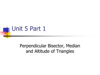 Unit 5 Part 1