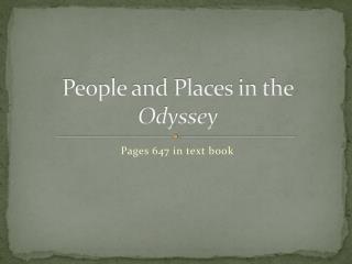 People and Places in the Odyssey