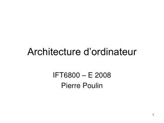 Architecture d’ordinateur