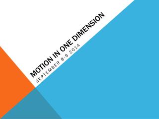 MOTION in ONE DIMENSION