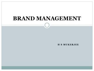 BRAND MANAGEMENT