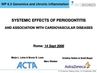 WP 6.3 Genomics and chronic inflammation