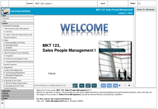 Welcome to this course, MKT 123 , Sales People Management I !!!!
