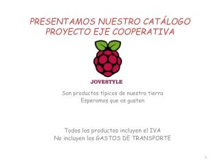 PRESENTAMOS NUESTRO CATÁLOGO PROYECTO EJE COOPERATIVA