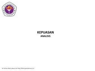 KEPUASAN ANALISIS