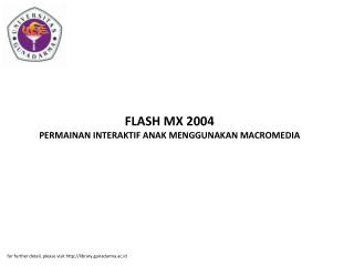 FLASH MX 2004 PERMAINAN INTERAKTIF ANAK MENGGUNAKAN MACROMEDIA