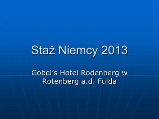 Staż Niemcy 2013