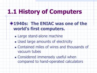 1.1 History of Computers