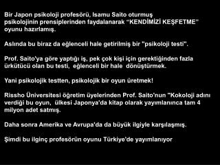 Bir Japon psikoloji profesörü, Isamu Saito oturmuş