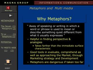 Why Metaphors?