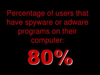 Percentage of users that have spyware or adware programs on their computer :