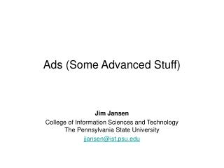 Ads (Some Advanced Stuff)