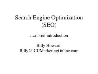 Search Engine Optimization (SEO)