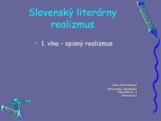 Slovenský literárny realizmus