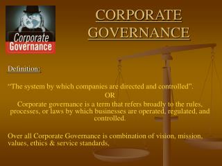 CORPORATE GOVERNANCE