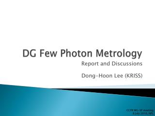 DG Few Photon Metrology