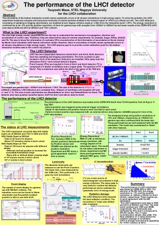 Tsuyoshi Mase, S TEL Nagoya Univ ersity for the LHCf collaboration