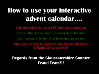 How to use your interactive advent calendar….