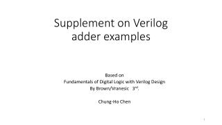 Supplement on Verilog a dder examples