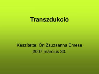 Transzdukció