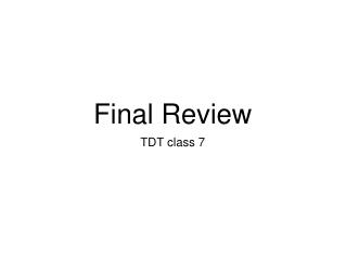 Final Review