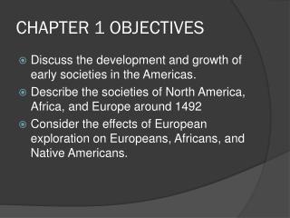 CHAPTER 1 OBJECTIVES