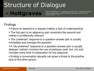 Structure of Dialogue