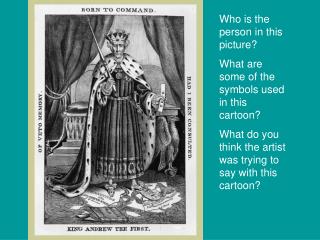 Who is the person in this picture? What are some of the symbols used in this cartoon?