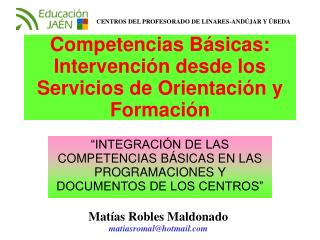 Competencias Básicas: Intervención desde los Servicios de Orientación y Formación