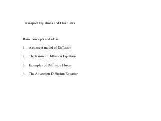 Transport Equations and Flux Laws