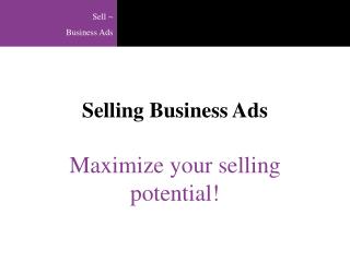 Selling Business Ads