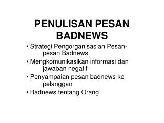 PENULISAN PESAN BADNEWS