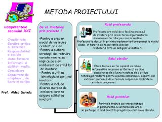 METODA PROIECTULUI