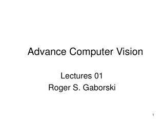 Advance Computer Vision