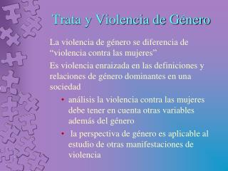 Trata y Violencia de Género